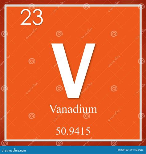 Vanadium Chemical Symbol. Periodic Element. Mendeleev Table. Light Blue Background. Vector ...