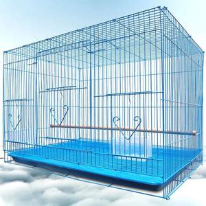 Animaux 18 Inch Blue Small Birds/Rabbit Cage with Food and Water Cups ...