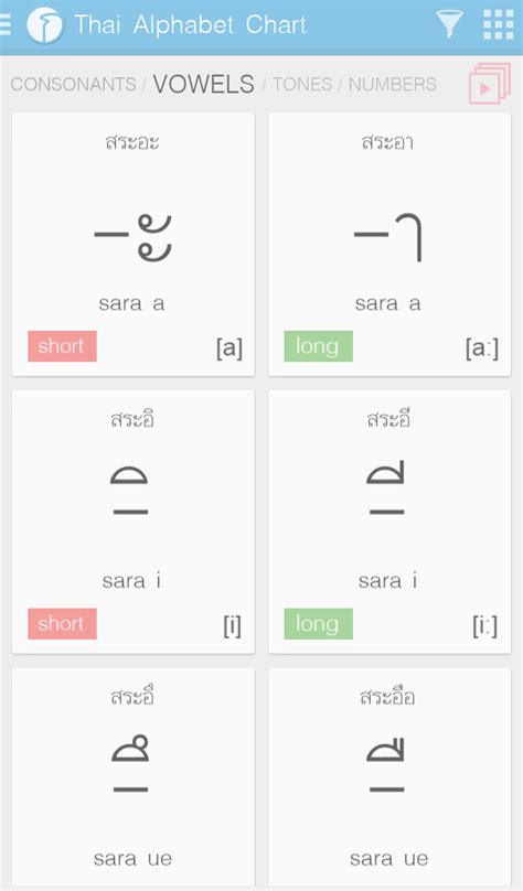 Thai Alphabet Chart - App on Amazon Appstore