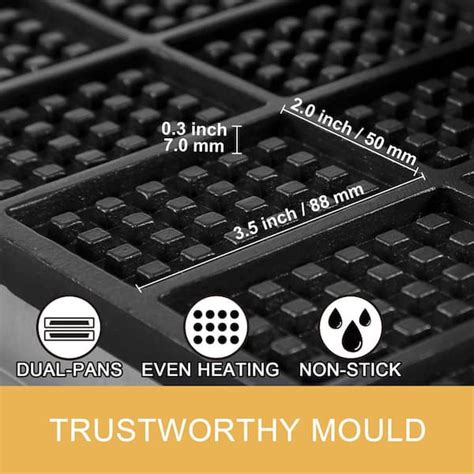 Buy 1550-Watt Commercial Rectangle Waffle Maker 10-Waffle Nonstick ...