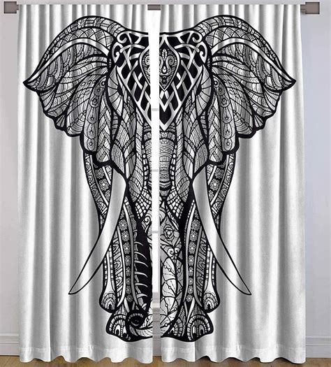 Buy BBT 3D Elephant Digital Printed Polyester Fabric Curtains for Kids ...