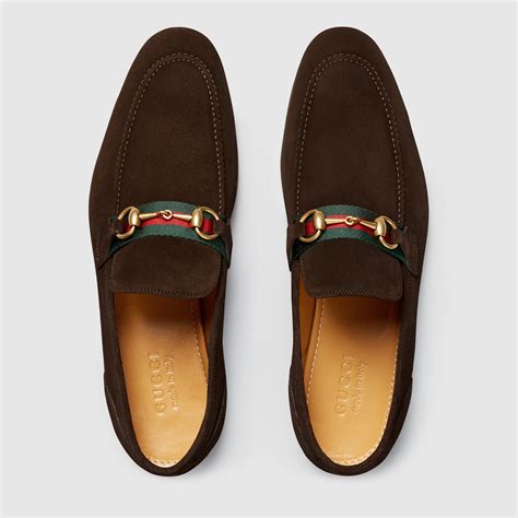Horsebit suede loafer with Web - Gucci Men's Moccasins & Loafers ...