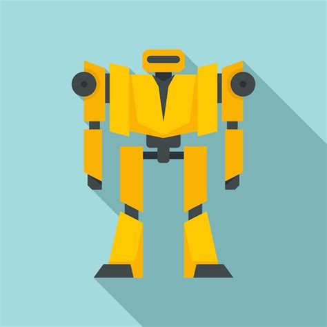 Premium Vector | Guard robot transformer icon flat illustration of guard robot transformer ...