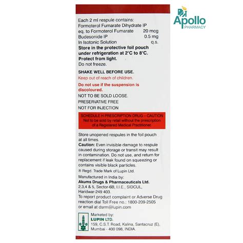 Budamate Neb 0.5 mg Respules | Uses, Side Effects, Price | Apollo Pharmacy