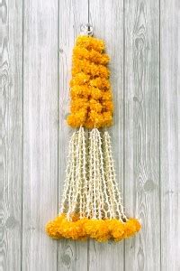 Akaar Akaar Genda (Marigold) & Rajnigandha(Jasmine)Garland Hanging (2 ...