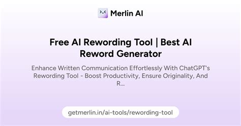 Free AI Rewording Tool | Best AI Reword Generator