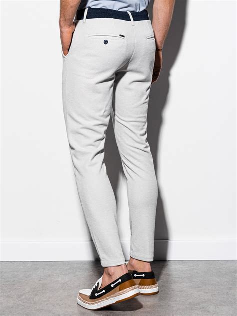 Men's pants chinos P891 - light grey | MODONE wholesale - Clothing For Men