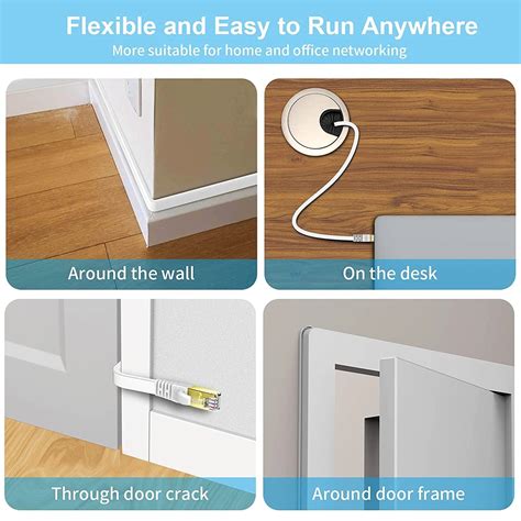 Cat6 Flat LAN Cable Gray | High-Speed 1Gbps Ethernet Wire – FEDUS