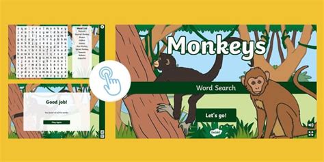 Interactive Types of Monkeys Word Search | Twinkl | KS1