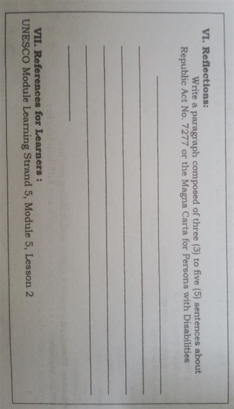 Write a paragraph composed of three (3) to five (5) sentences about ...