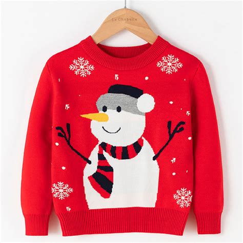 HILEELANG Little Boy Girl Christmas Sweater Knite Pullover Xmas Red ...