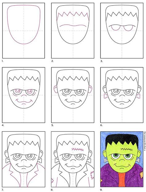 Frankenstein Ansikts Tegning