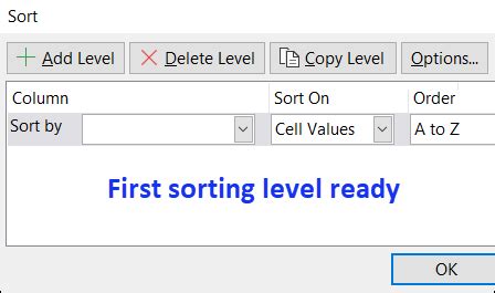 How to Add Sort Buttons in Excel Columns 的图像结果