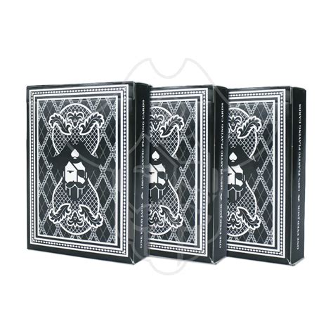 One Eyed Jack Premium Plastic Playing Cards - Black - Set of 3 Decks of ...