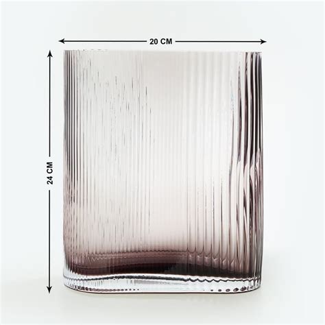 Buy Brian Glass Ribbed Vase from Home Centre at just INR 1699.0