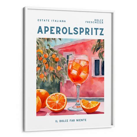 Aperol Spritz Wall Art | Framed Canvas Painting For Bar Nook – Nook At You
