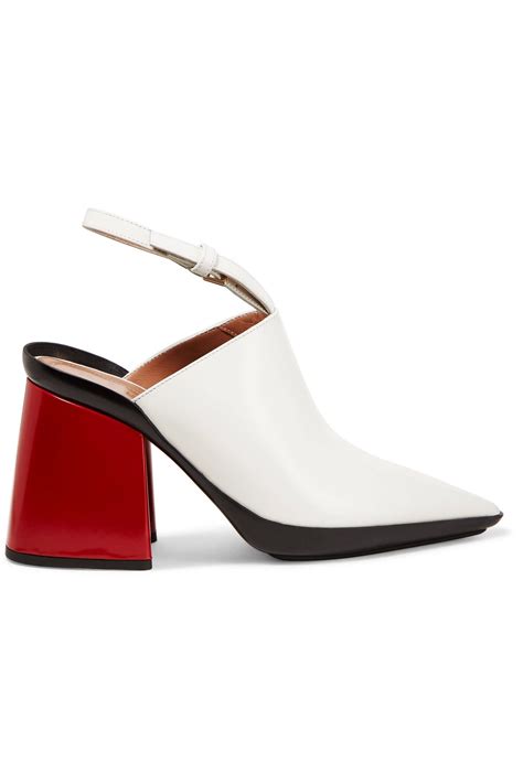 White Leather mules | Marni | White leather shoes, Marni shoes, Leather ...