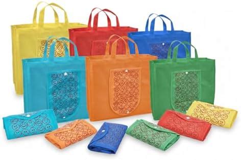 Buy Amazon Basics Set of 6 Multicolour Foldable Reusable Shopping Bags ...