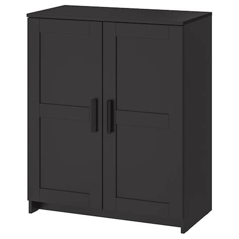 BRIMNES Cabinet with doors, black, 78x95 cm - IKEA