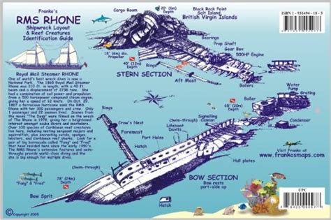 Buy RMS Rhone Wreck Layout & BVI Reef Creatures Guide Franko Maps ...
