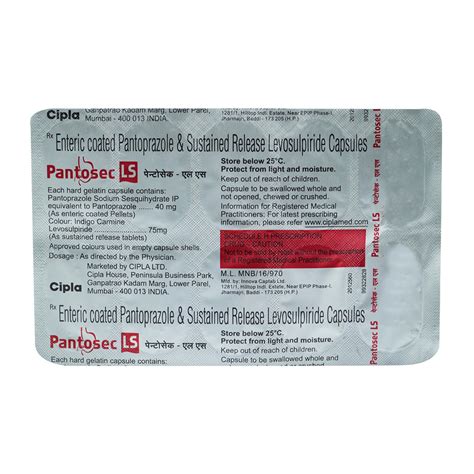 Pantosec LS Capsule 10's Price, Uses, Side Effects, Composition ...