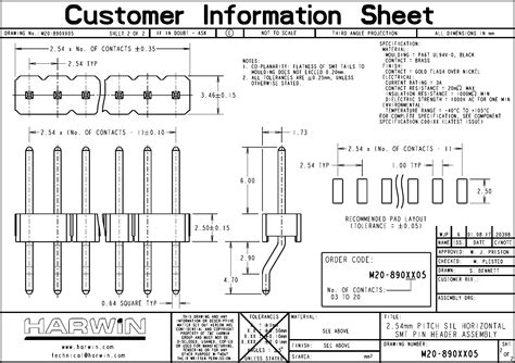 M20-890xx05 Drawing by Harwin Inc. Datasheet | DigiKey