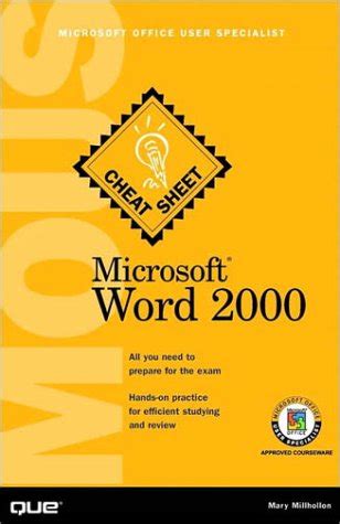 Buy Microsoft Word 2000: Microsoft Office User Specialist (Cheat Sheet ...
