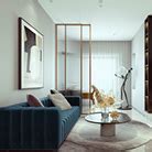 现代简约客厅窗帘装修效果图 – 设计本装修效果图