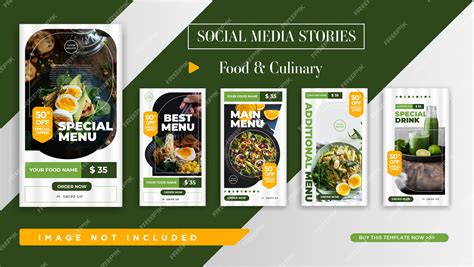 Instagram stories promotion template for food & culinary . elegant ...