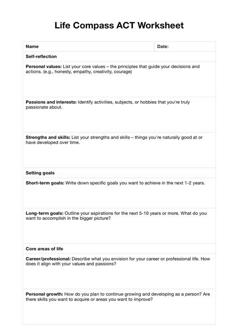 Image result for Life Compass Worksheet Values
