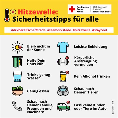 Tipps gegen Hitzeschäden – DRK-Bereitschaft Stade