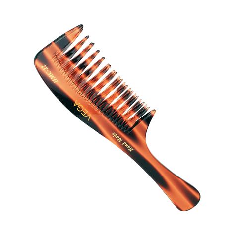 Buy Vega Handmade Tortoise Shell Pattern with 2 Rows De-Tangling Hair ...