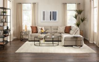 Dylan Slate 112'' 2 Piece Right Arm Facing Queen Cooling Sleeper Chaise ...