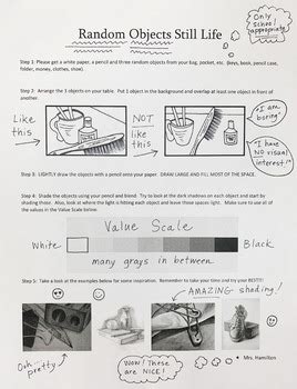 Random Objects Still Life by Mrs Hamilton's ART Class | TpT