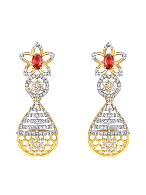 22K Gold-Plated Cubic Zirconia-Studded Jewellery Set – ASMITTA Jewellery