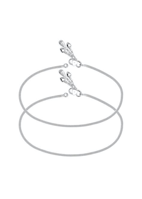 Get Classic Silver Chain Anklets at ₹ 3766 | LBB Shop
