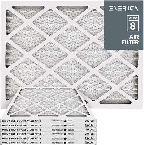 EVERICA 16X20X1 Air Filter, 6-Pack Basic Standard Efficiency Household ...