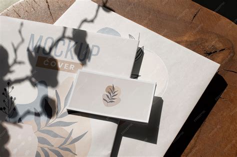 Premium PSD | Paper stationery mock-up with branding shadow