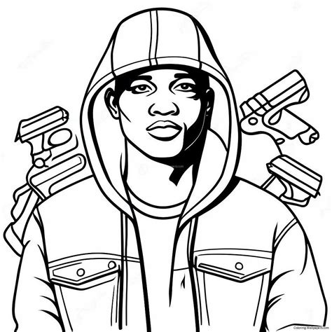 Hood Swag Gangsta Coloring Page (31413-24831)