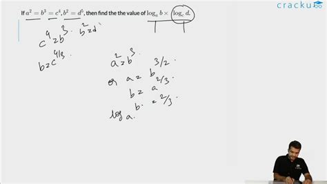 [Video] If a^2=b^3=c^4, b^2=d^5, then find the the value of \\log_ab ...
