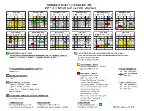 2017 - 2018 District Calendar | Boulder Valley School District ...