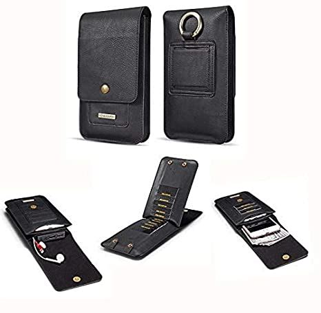 SmartLike Black Texture Pouch Cover Magnetic Leather Holster Belt Pouch ...