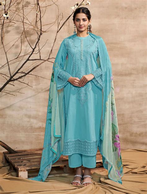 Kimora Cotton Satin Unstitched Suit Set Dress Material – Stilento