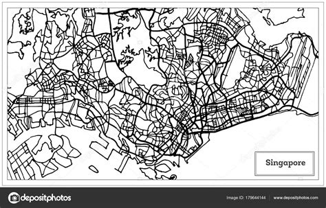 新加坡城市地图黑白色. — 图库矢量图像© booblgum #179644144