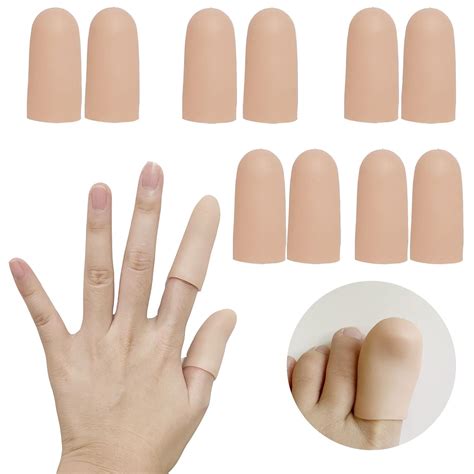 Amazon.com: Kris-kikomy 10Pcs Gel Finger Cots Medium, Finger Protector ...