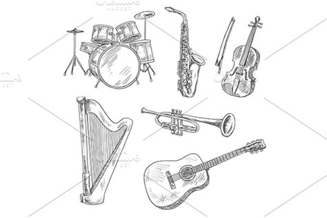 Image result for String Instruments Drawing