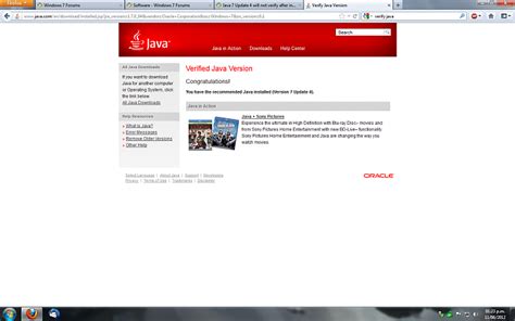Verify Java Windows 7 的图像结果