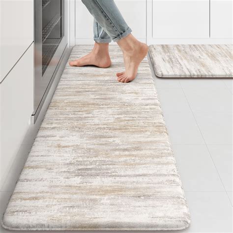 KIMODE Anti Fatigue Kitchen Mats for Floor 2 Piece, Cushioned Abstract ...
