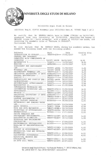 Image result for Official University Transcript