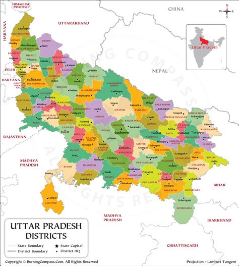 UP Map, Uttar Pradesh Map, UP District Map, UP State Map